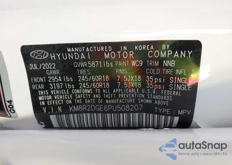 2023 Hyundai Palisade Sel из США, поврежденный, VIN KM8R2DGE6PU508207